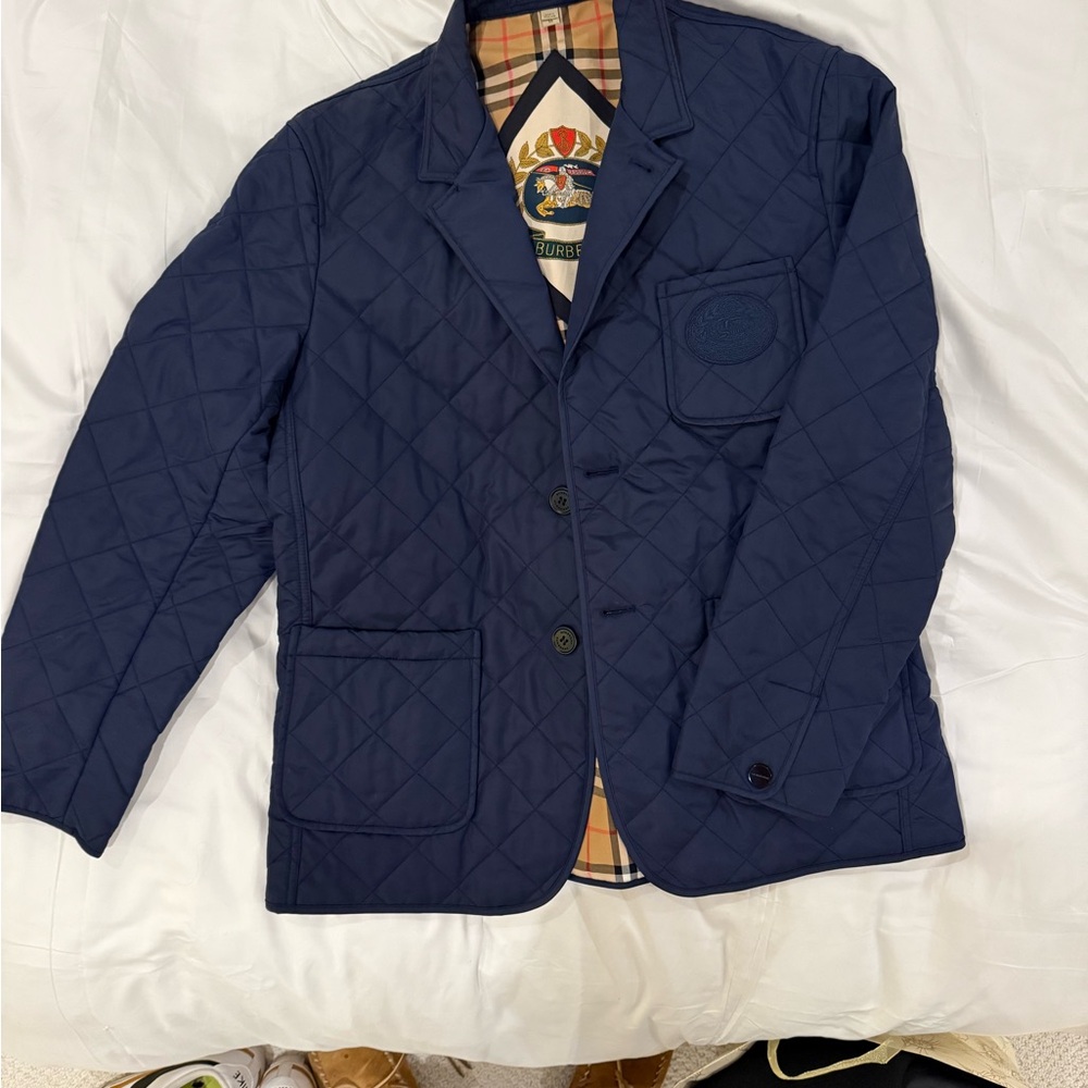 Burberry Navy Quilted Jacket - Picture 2 of 6